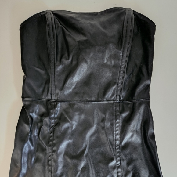 DYNAMITE- *NWT* PU Bustier Mini Dress (Small) - Picture 1 of 7